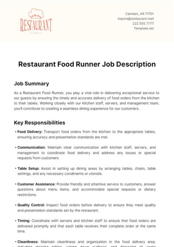 Food runner - How To Discuss