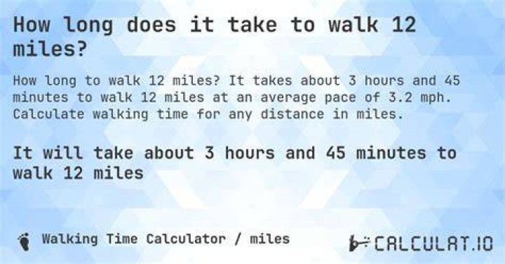 How Long Does It Take To Walk 12 Miles