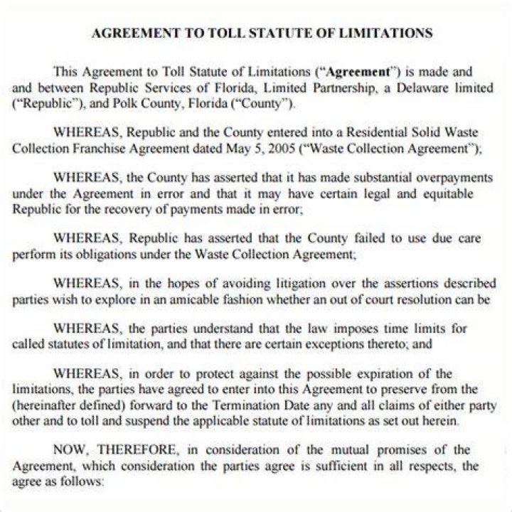 Tolling A Statute Of Limitations